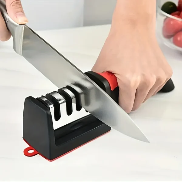 1 Piece Knife Sharpener, Professional Kitchen Knife Sharpening Stone Sharpener, Ceramic and Diamond Sharpening Tool