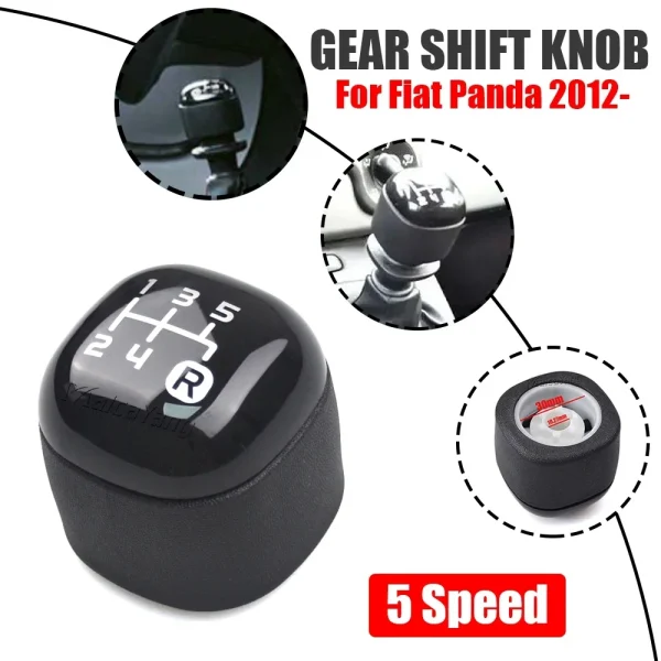 Gear Knob Stick Button Gear Shift Head For Fiat For Panda From 2012 Black 5-speed 502942700 Gear Knob Interior Replacement Parts - Image 6