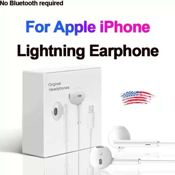 Lightning Earphones For Apple iPhone 14 Pro Max Headphones 13 12 11 Mini X XS 6 7 8 Plus Wired Call Earbud No Bluetooth Required