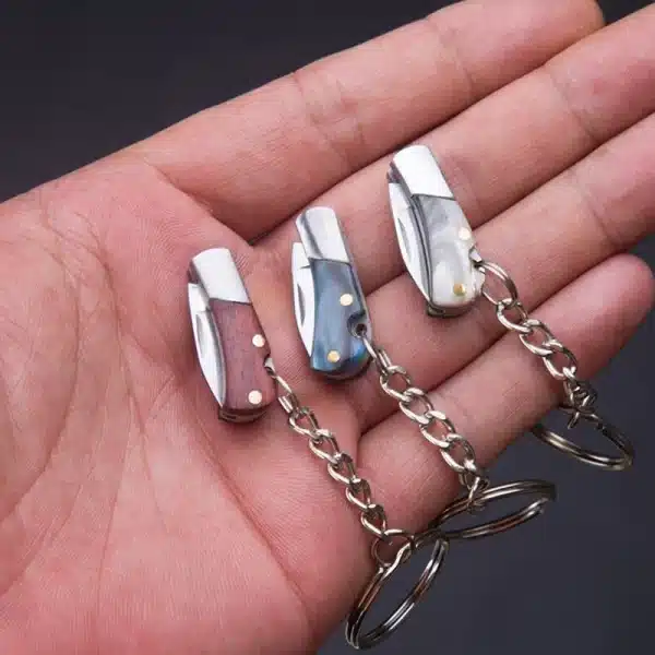 Portable Mini Pocketknife Keychains Outdoor Hiking Camping Creative Folding Knife Penknife Keyrings Kitchen Peel Fruit Tools - Image 2