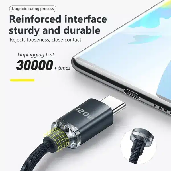 120W Fast Charge USB Type C Quick Charge Cable For Xiaomi Redmi Note 14 Fast Charging Cable For Huawei Honor OnePlus POCO OPPO - Image 2