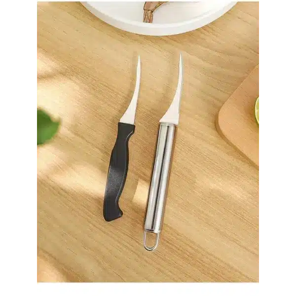 Stainless Steel Wooden Handle Oyster Knife Scallop Prying Tool Silicone Hand Guard Shrimp Line Processing Kitchen Seafood Knife - Image 3