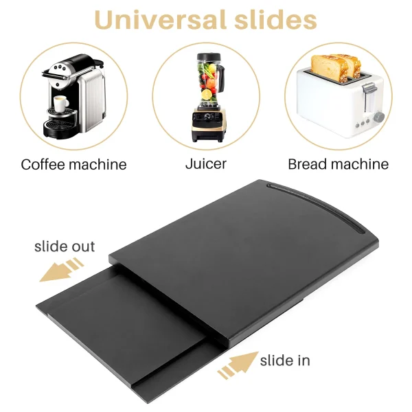 Kitchen Sink Sliding Coffee Tray Mat, Under-Cabinet Equipment Coffee Machine Toaster Countertop Storage Moving Slider-Base - Image 4