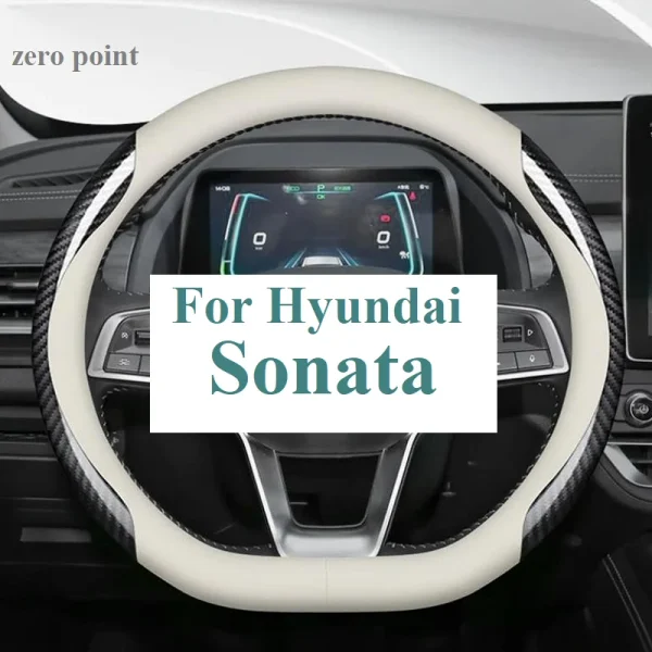 38cm Car accessories interior replacement parts Auto Carbon fiber Faux leather Universal steering wheel cover for Hyunda Sonata