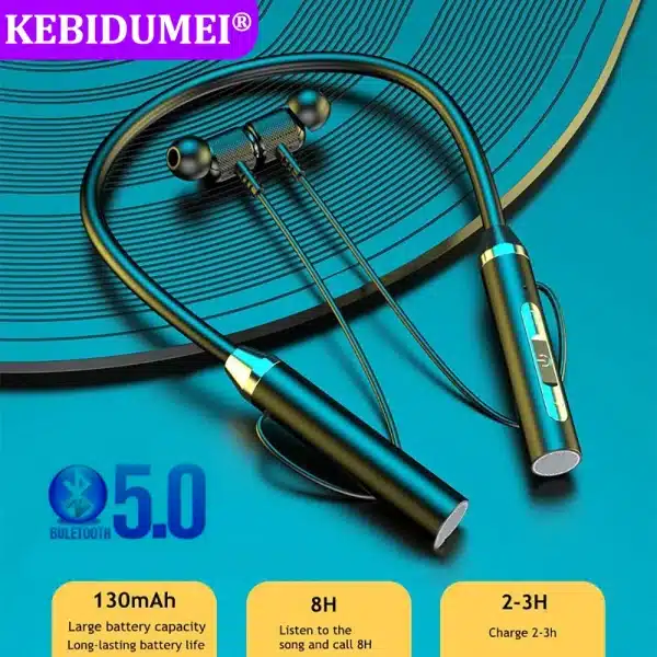 Bluetooth 5.0 Neckband Earphones TWS Wireless Headphones 9D HiFi Stereo Sports Headsets Waterproof Magnetic Earbuds for Xiaomi