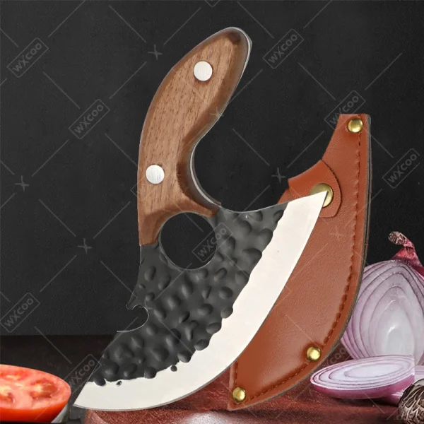 WXCOO Stainless Steel Hand Forged Boning Knife Cheese Pizza Small Knife Kitchen Knives Slicing Cooking Mini Knife with Sheath