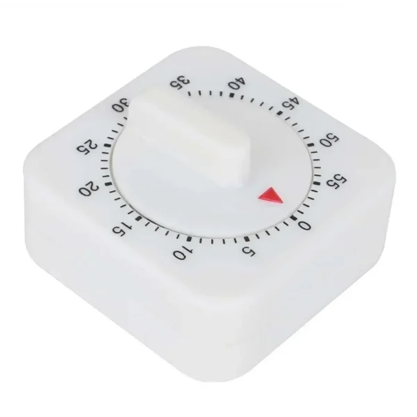 1 Pcs 60 Minutes Kitchen Timer Count Down Alarm Reminder White Square Mechanical Timer For Kitchen Home Baking Tool Gadgets