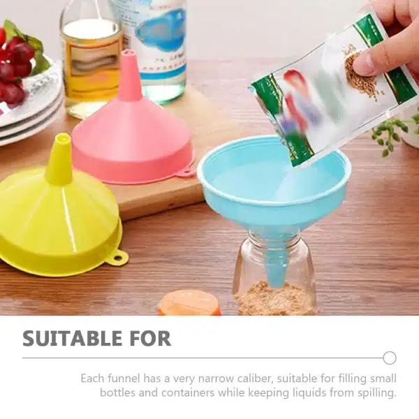 3 Pcs Plastic Funnel Set Food for Kitchen Oil Canning Coffee Accessories Gadget Liquid Accessory - Image 4