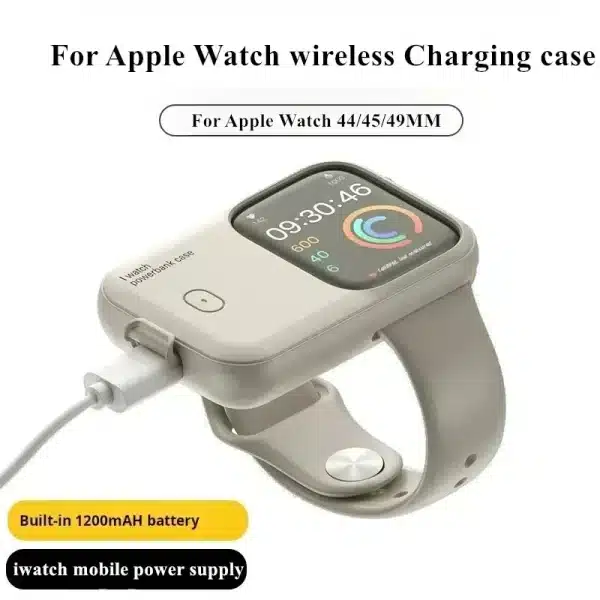 Portable Smart Watch Wireless Charger 1200mAh Power Bank Device for Apple Watch 8 7 6 5 4 SE Ultra for IWatch Fast Charging Case