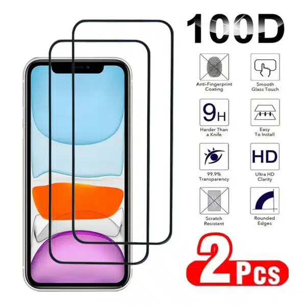 2Pcs Glass For iPhone 7 8 Plus 11 12 Pro Max Screen Protector For iPhone 12 Mini SE 2020 X XS XR Max Protective Tempered Film