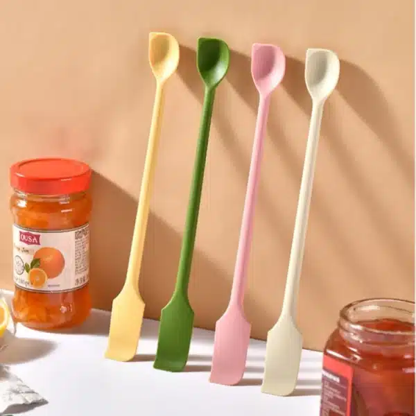 1PCS Silicone Spatula Heat Resistant Long Handle Dual-Ended Scraper With Spoon Jam Spatulas Kitchen Gadget Kitchen Accessories - Image 3