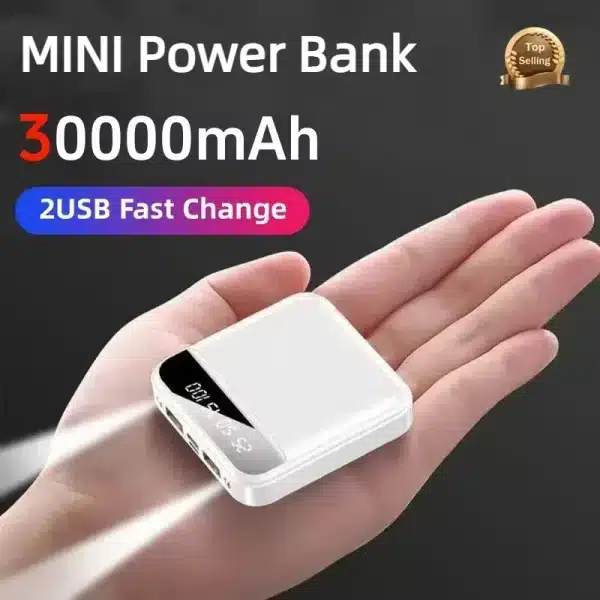 30000mah Large Capacity Mini Power Bank Super Fast Charge Built-in Cable Portable External Battery For Samsung iPhone 2025