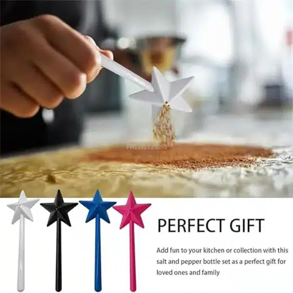 Portable Salt Pepper Shakers Refillable Magical Star Wand Spice Dispenser Seasoning Shaker Set Kitchen Supplies BBQ Gadgets - Image 3