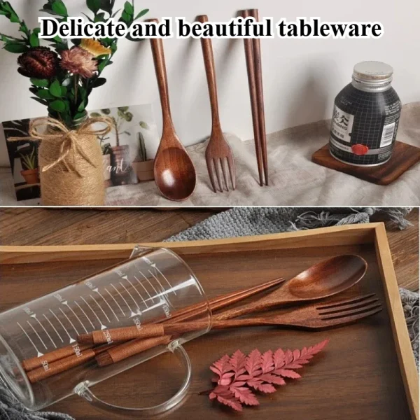 Wooden Chopsticks Fork Spoon Prepare Gift Kitchen Tableware Set Environmental Protection Utensils for Kitchen Gadget Sets Dining