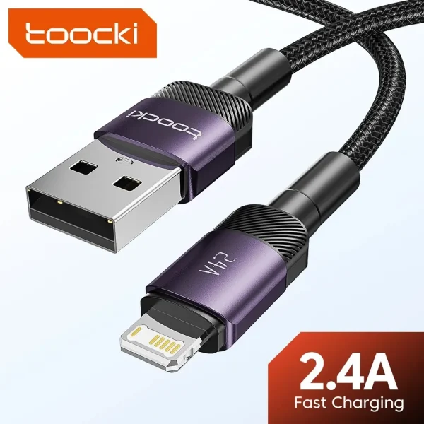 Toocki USB Lightning Cable For iPhone 14 13 12 11 Pro PlusMax Xs Xr 8 Fast Charging USB Wire For iPhone Charging Data Cord Cable