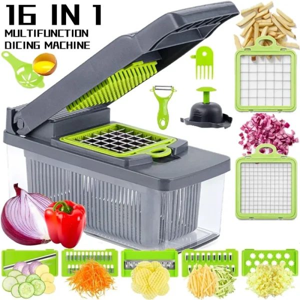 14PCS/16PCS Set Vegetable Chopper Multifunctional Fruit Slicer Manual Food Grater Vegetable Slicer Onion Chopper Kitchen Gadgets