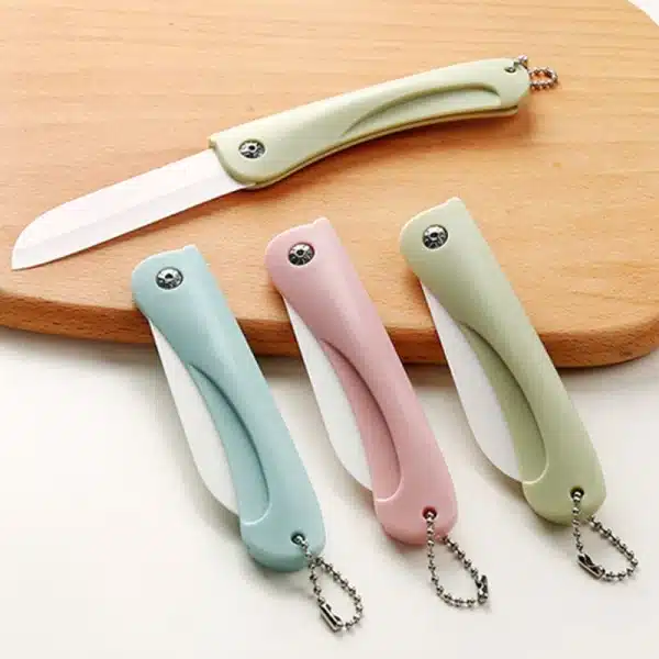 1PC Mini Ceramic Fruit Knife Kitchen And Bar Supplies Portable Folding Knife Creative Kitchen Fruit Knife Paring Knife - Image 2