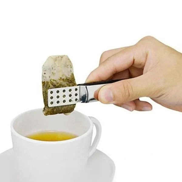 Tea Bag Clip Stainless Steel Thickened Lemon Tweezer Ice Sugar Barbecue Clip Home Kitchen Gadget Teaware Tong Squeezer Food Clip