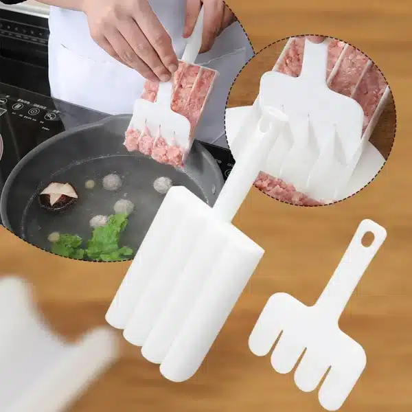 Kitchen Bar Meatball Maker Set Portable White Convenient Gadgets Plastic Spoon Tools Kitchen Tools Meatball Maker - Image 6