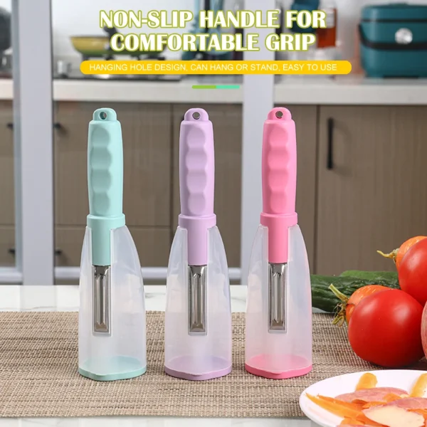 Peeler with Container Stainless Steel Multifunctional Fruit Knife with Storage Box for Vegetable Potato Home Kitchen Accessories