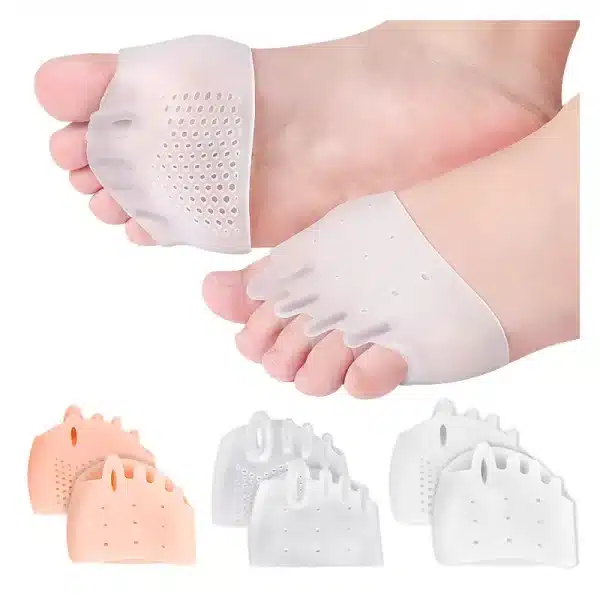 2pcs Silicone Forefoot Pads Gel Insoles Pads Toe Separator Cushion Pad Pain Relief Insoles Finger Toe Valgus Corrector Gel Pads