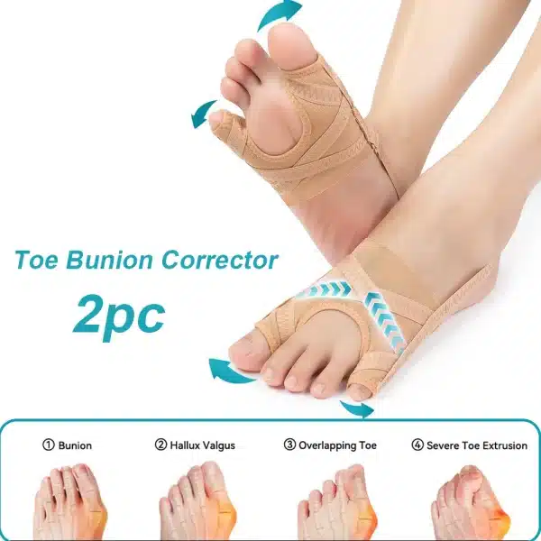 Adjustable Hallux Valgus Big Toe Bunion Corrector Orthopedic Toes Separator Toe Straightener Foot Care Toe Pain Relieve Tools