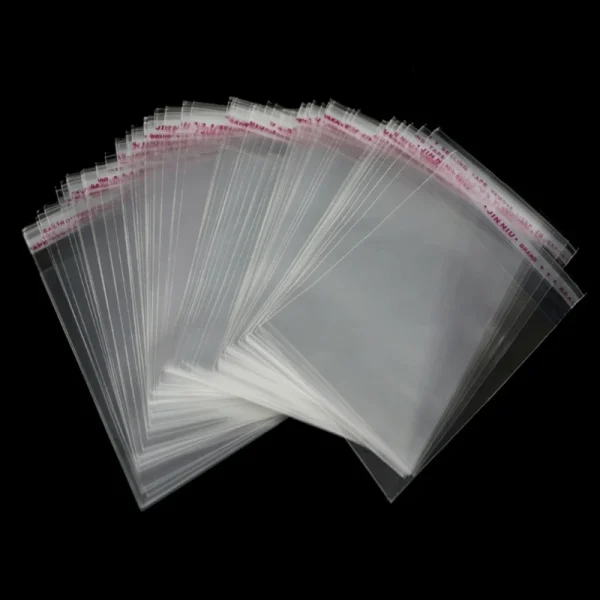 100ps Clear Adhesive Lots DIY Jewelry Seal Plastic Bags 8x12cm 3.1"x4.7" Dropshipping