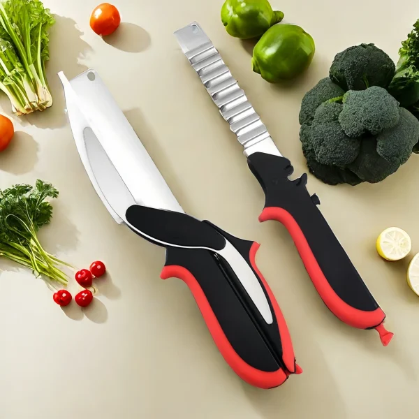 Premium Chop Scissors Cutting Board Scissors Vegetable Easy Cutter Multifunction Separable Kitchen Scissors with Knife Sharpener - Image 3