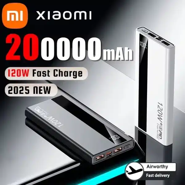 Xiaomi 200000mAH 120W Power Bank Super Fast Charging Battery High Capacity Digital Display Power Bank For iphone Samsung Huawei