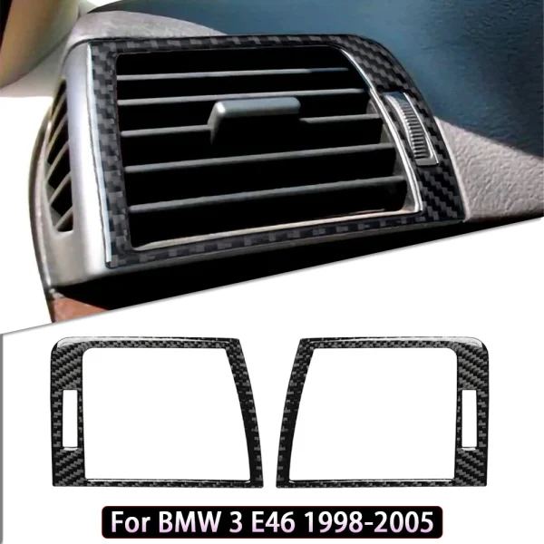 For BMW 3 E46 1998-2005 Carbon Fiber Car Interior Air Vent Cover Accessory New Car Replacement Parts Car Decoration Sticker