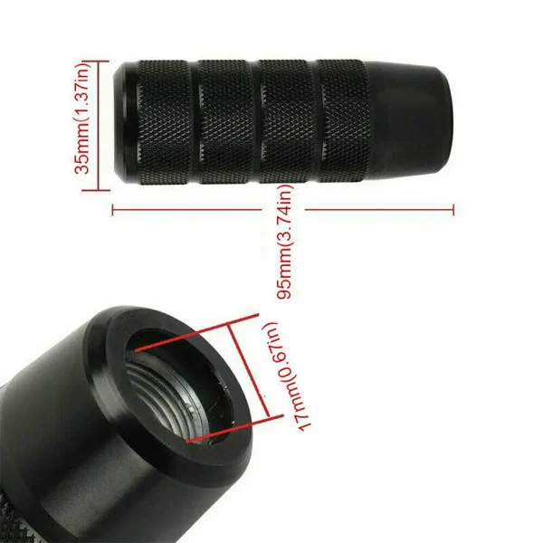 Black Universal JDM Aluminum Manual Gear Stick Shift Knob Shifter Lever Head Interior Replacement Parts - Image 2