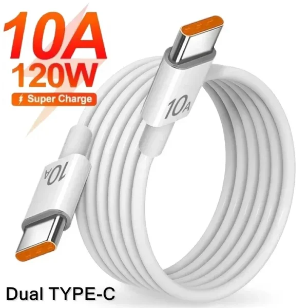 Universal 120W 10A Fast Charger PD Dual USB C To Type C Quick Charging Cable High-speed Data Transfer Wire Cord For iphone 16 15