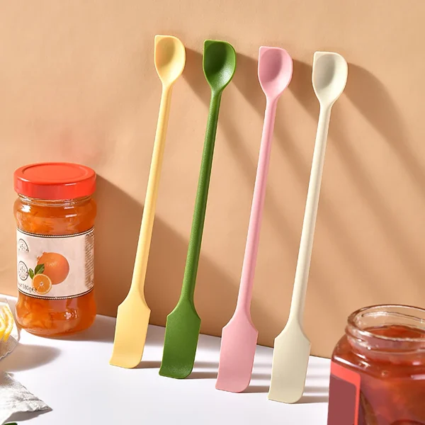 3pcs/set Silicone Double Headed Jam Scraper Spoon Butter Scraper Jam Scraper Household Mixing Stick Spoon Kitchen Gadgets