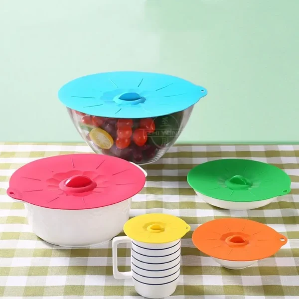 Universal 1Pcs/set Heat Resistant Reusable Sealed Keep Fresh Kitchen Gadgets Microwave Cover Storage Cover Food Lid - Image 2