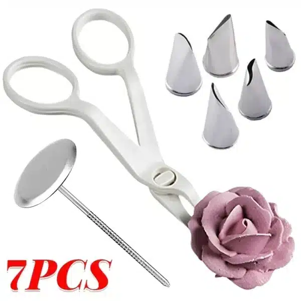 Tulips Rose Nozzle Flower Scissor Cake Tray Home DIY Dessert Cake Cream Decoration Kitchen Baking Gadgets Bakeware Accessories - Image 2