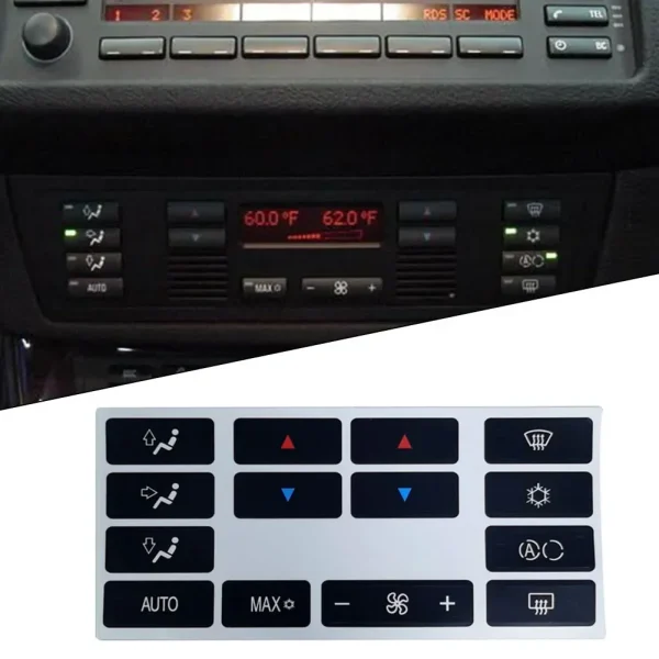 For E53 Button Stickers Interior Replacement Parts 1999 To 2006 Button Repair Decals For E39 Climate Control Panel