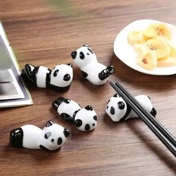 Cute Panda Ceramic Rack Chopsticks Stand Rest Knife Fork Holder Chinese Style Cutlery Chopstick Rest Kitchen Tools for Home Use - Image 4