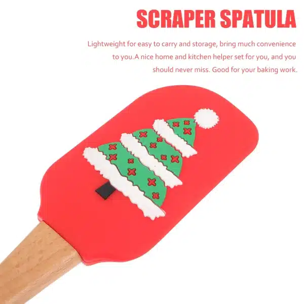 Lovely Cake Spatula Silicone Buttercream Baking Set Red Silica Gel Kitchen Gadget - Image 5