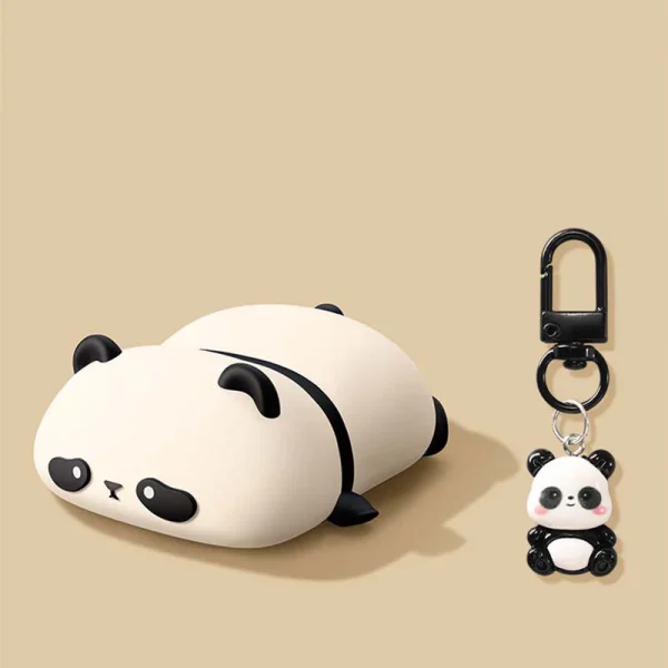 Cute Lying Panda Headphone Case For AirPods 4 (2024) Airpod Pro 1 2 3 Bluetooth Earbuds Charging Box Protective Earphone Cover