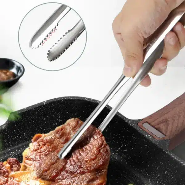 Food Tongs Portable Barbecue Stainless Steel Kitchen Steak Salad Clamp Serving Buffet Clip Cooking BBQ Tweezer Gadgets for Home - Image 3