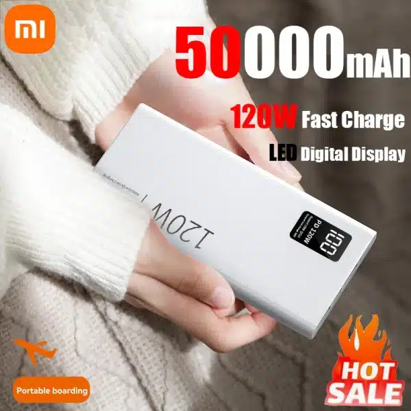 Xiaomi 120W Super Fast charging 50000mAh Power Bank Portable Spare External Battery For iPhone Samsung Huawei Xiaomi