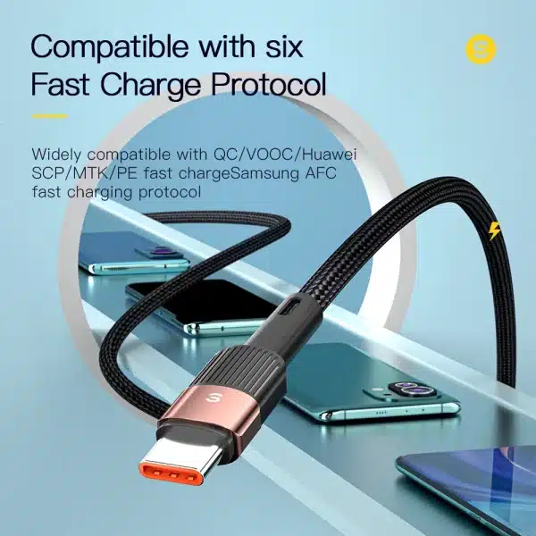 Essager 7A USB Type C Cable 100W For Realme Huawei P30 Pro 66W Fast Charging Wire USB-C Charger Data Cord Samsung Oneplus Poco - Image 4