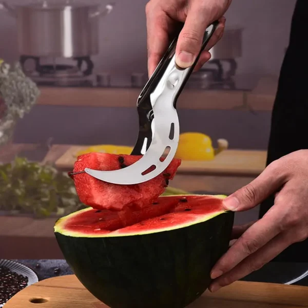 Watermelon Cutting Tool Stainless Steel Watermelon Cutter Slicer Melon Kitchen Gadget Set Quick Cube for Fruit for Cutting - Image 4