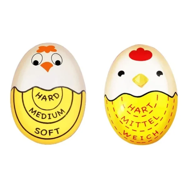 Cute Boiled Egg Timer Plastic Boil Eggs Thermometer Eggs Color Changing Cooking Temperature Observer Kitchen Gadget