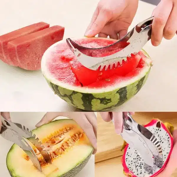 Watermelon Artifact Slicing Knife Stainless Steel Knife Corer Fruit and Vegetable Tools Watermelon Clip Kitchen Accessories - Image 2