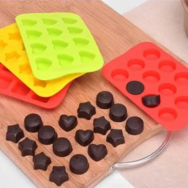 12 Grids Silicone Ice Cube Tray Multi-shape Ice Block Maker Mold Easy Release Chocolate Mould Kitchen Gadgets Bar Accessories - Image 4