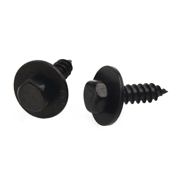 Self-Tapping Screws Auto Automotive Interior Parts Replacment Set 20pcs/kit Black Hex Washer Head High Quality