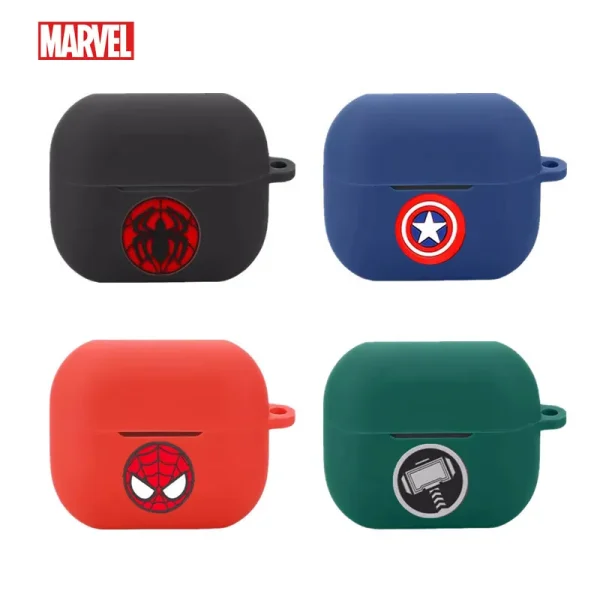 Cartoon Marvel Protective Case for Samsung Galaxy Buds 3/3Pro Silicone Wireless Bluetooth Earphone Charger Cover Shell With Hook