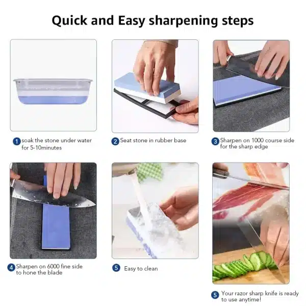 Professional Sharpening Stone Knife Sharpener Whetstone Dual Side Set Grinding Shapner Watster stone Kitchen Accessories Tools - Image 2