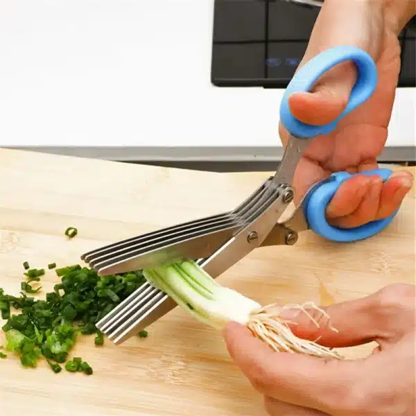 Multifunctional Muti Layers Stainless Steel Knives Kitchen Scissors Scallion Cutter Herb Laver Spices Onion Cook Cut Scissor - Image 2